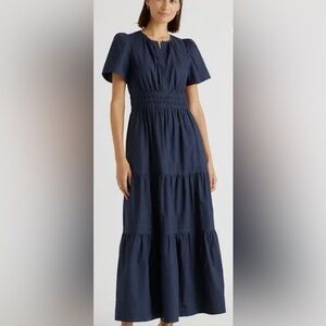 Quince Navy Midi Dress